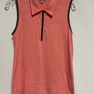 Women's Sleeveless Coral Top Talbots golf sport small